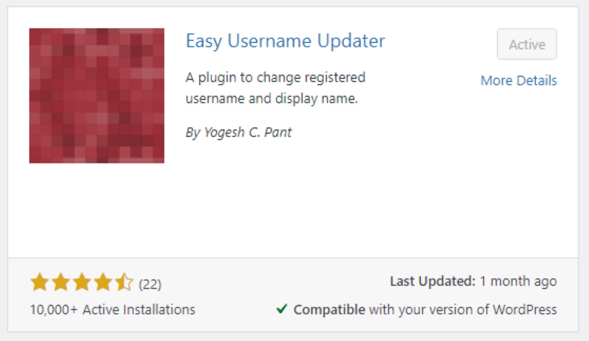 plugin easy username updater