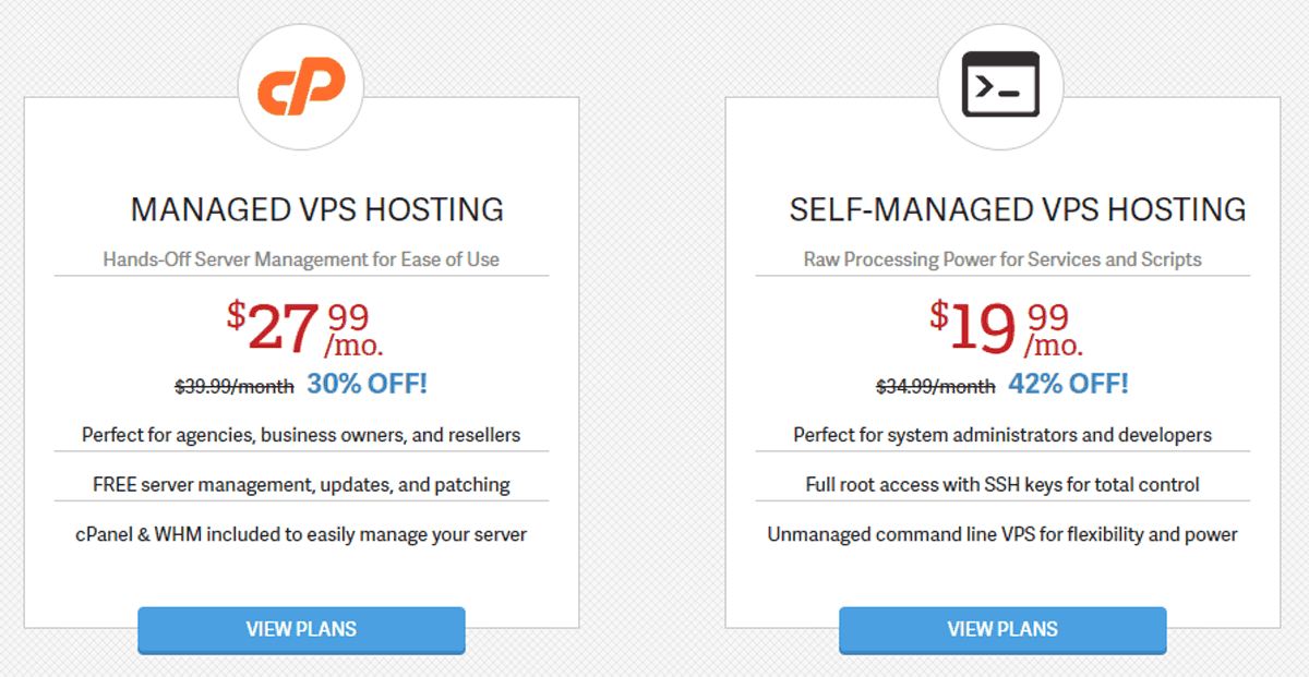inmotion hosting managed and self-managed vps hosting