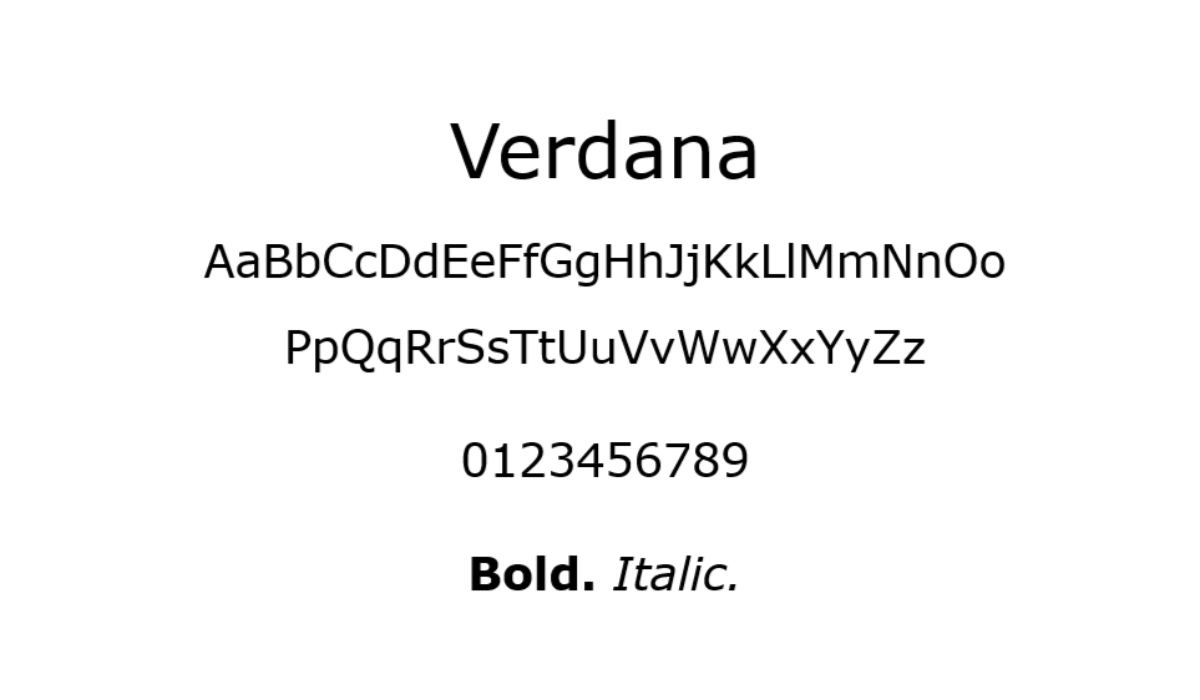 verdana font