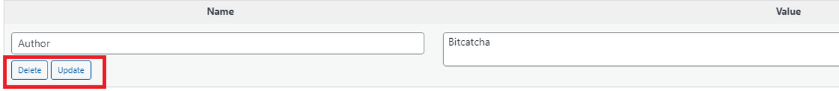 wordpress can delete or update custom fields