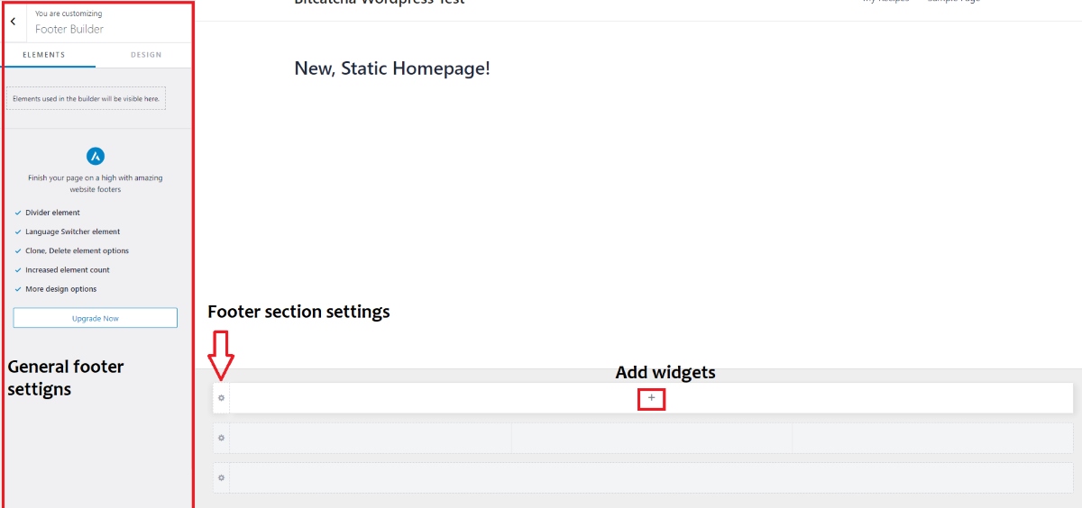 wordpress drag and drop footer builder