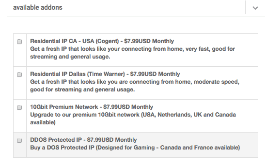 Options d'achat du VPN TorGuard