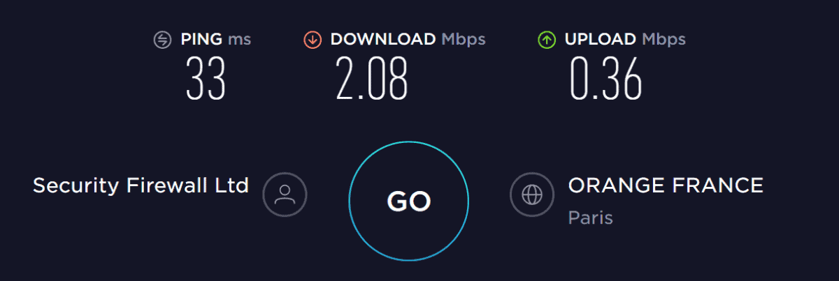 Test de vitesse de ExpressVPN en France