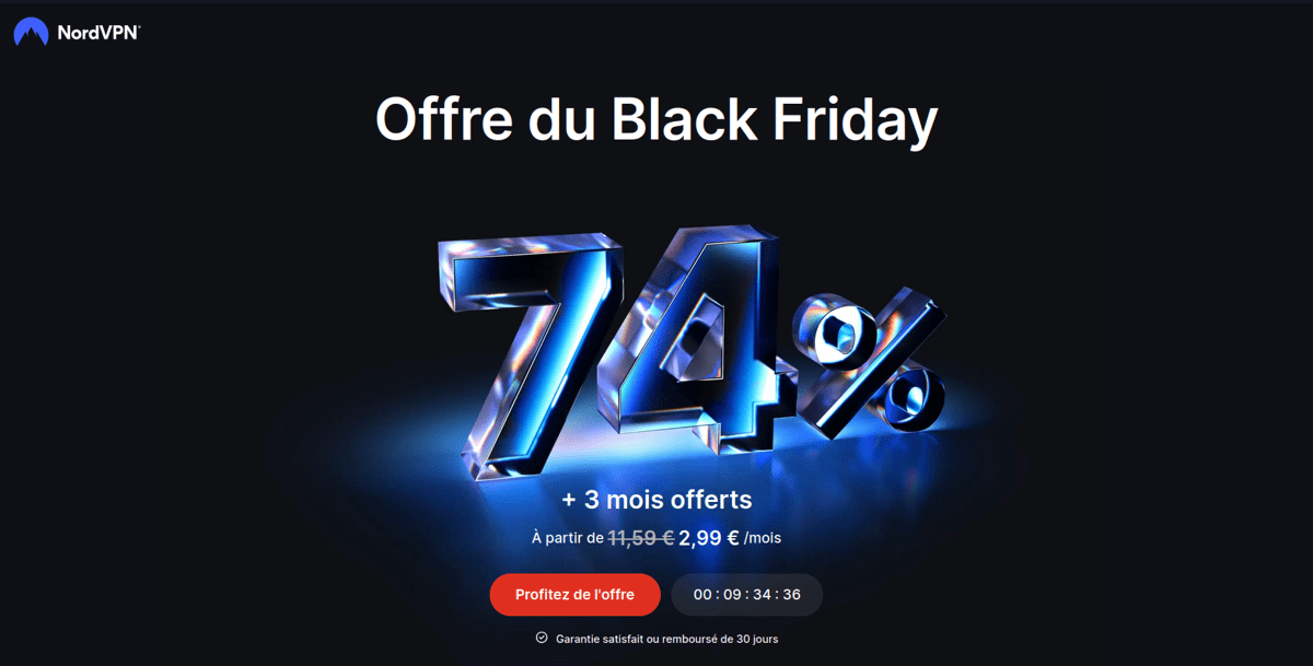 Offres Cyber Monday NordVPN 2024