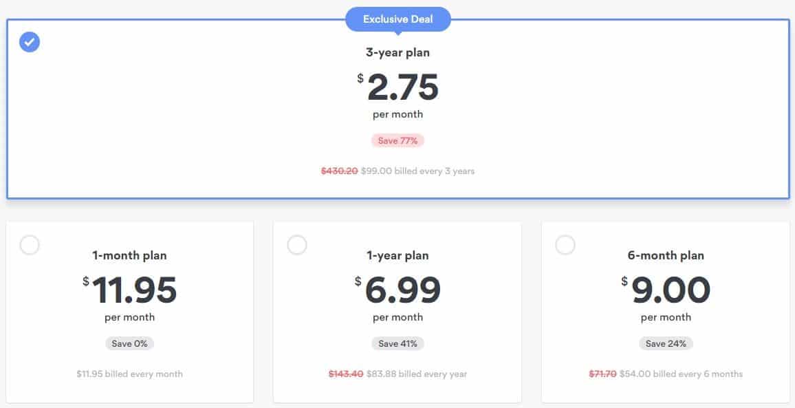 NordVPN Pricing Plan