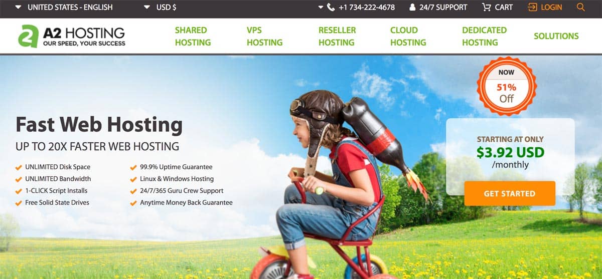 a2 hosting homepage