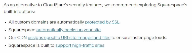 Squarespace built-in options for cdn