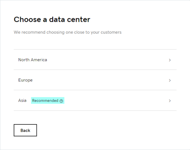 godaddy choose data center