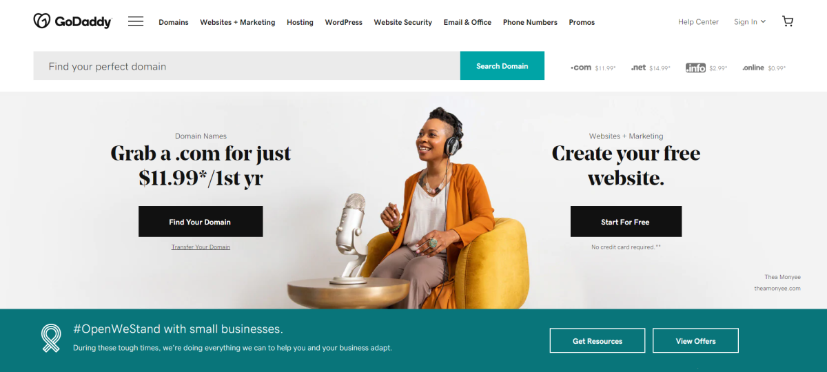 godaddy homepage