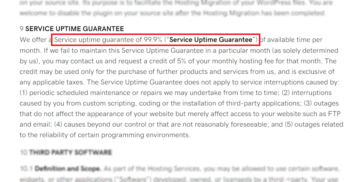 godaddy uptime guarantee