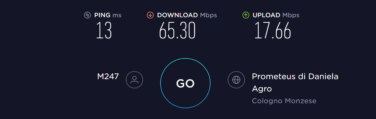 nordvpn speed test italy