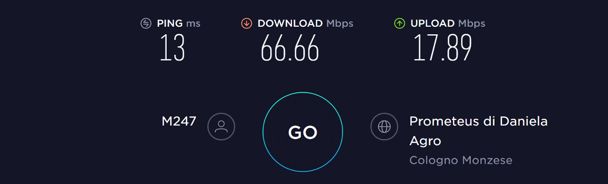 torguard speed test italy