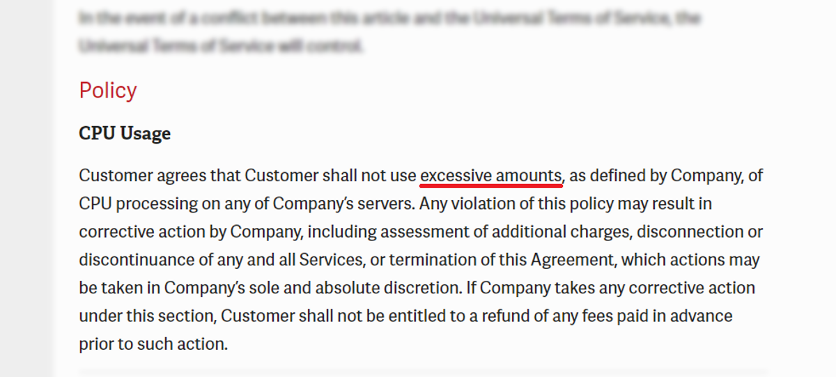 inmotion hosting fair usage policy