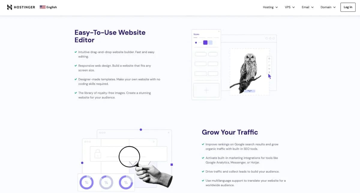 hostinger website builder home