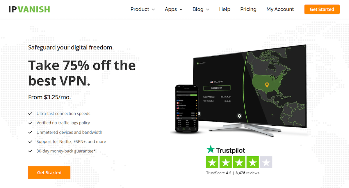 ipvanish homepage