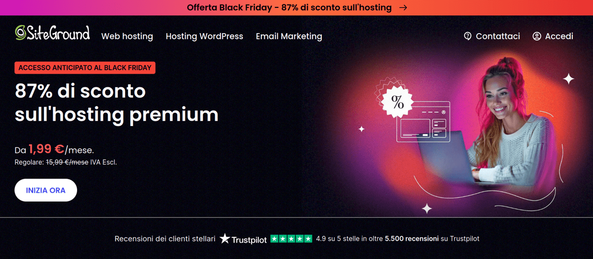siteground offerte Cyber Monday 2024