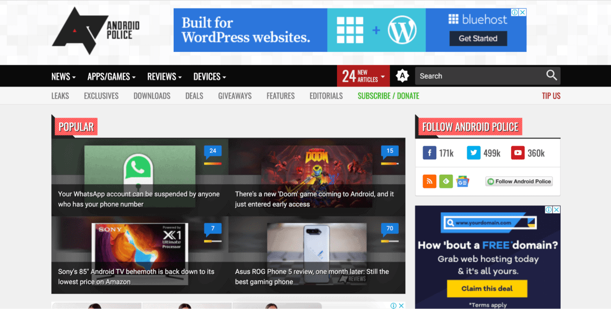 android police blog page