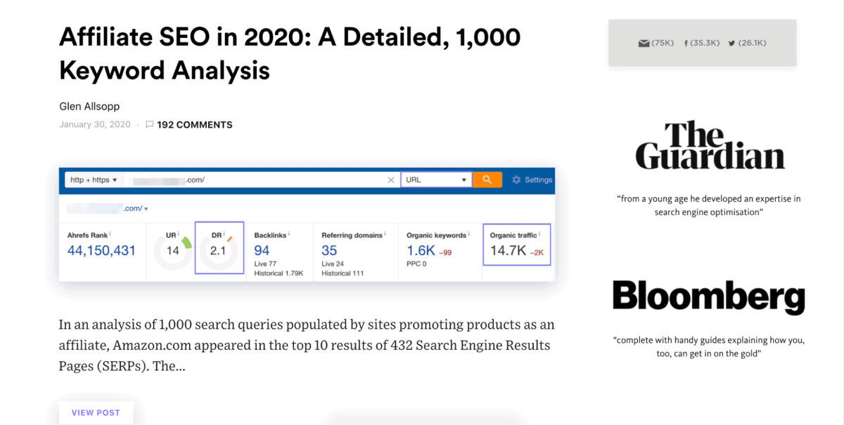 detailed dot com homepage