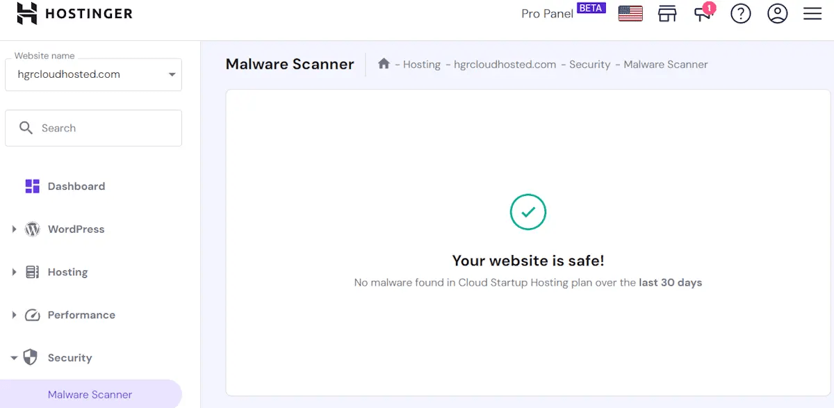 hostinger malware scanner