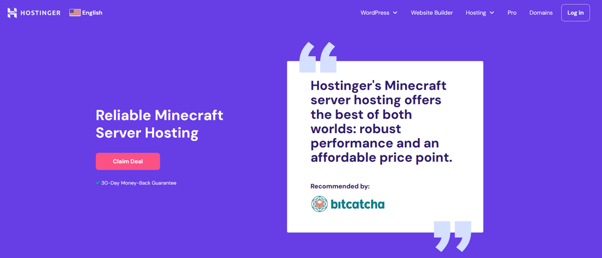 hostinger minecraft server hosting providers