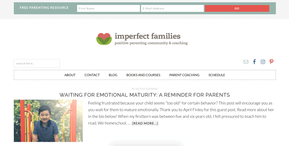 imperfect families blog page