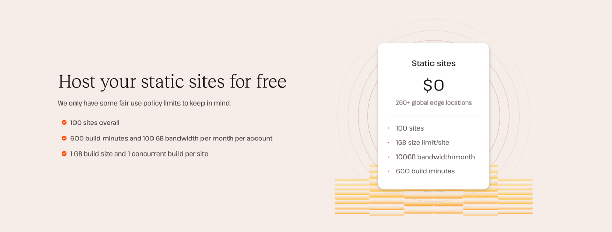 kinsta static site hosting plan