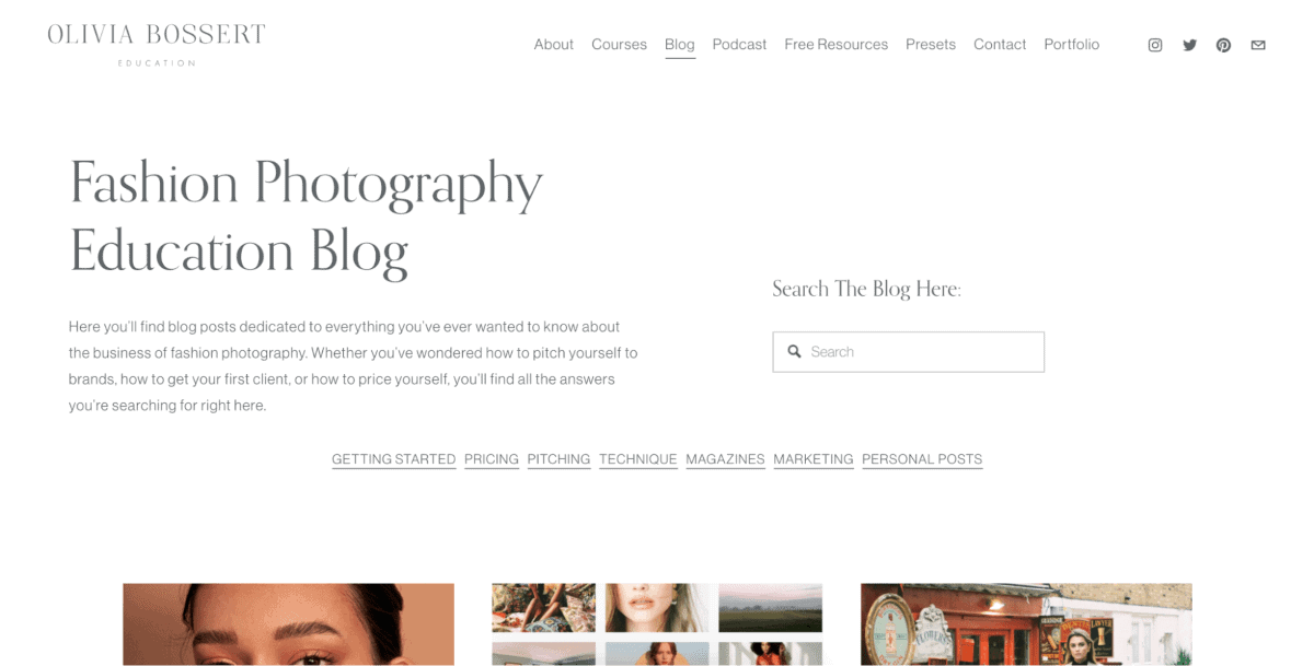 olivia bossert education homepage