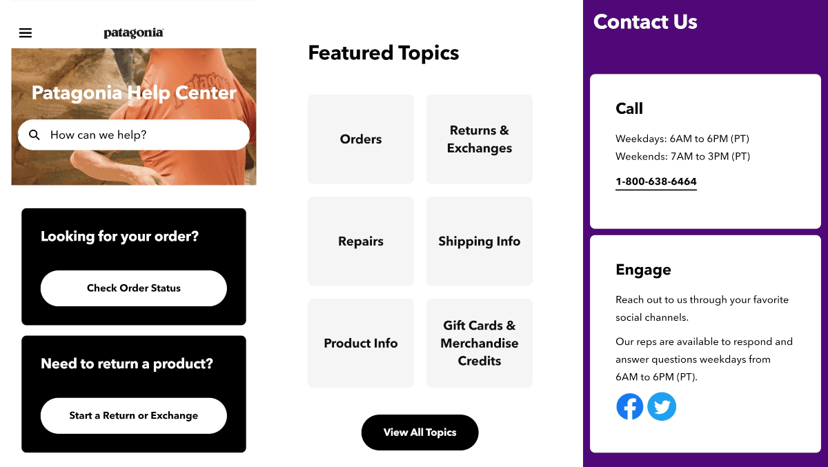 patagonia contact page mobile