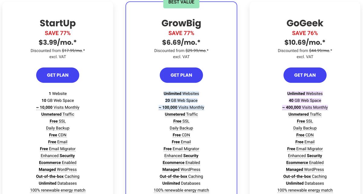 siteground hosting plans