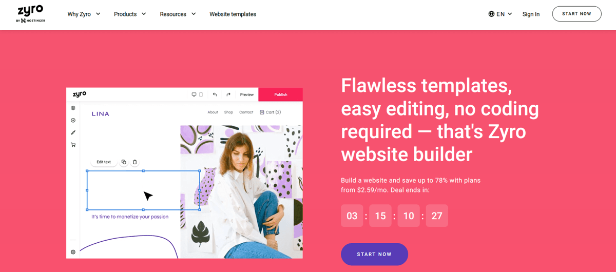 zyro website builder