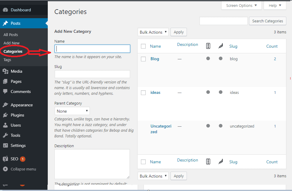 add categories
