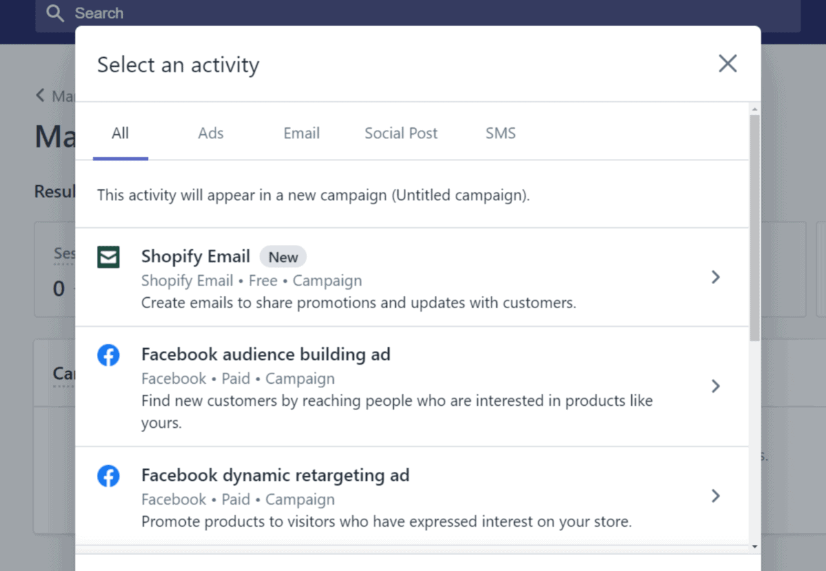 shopify has extensive marketing tools