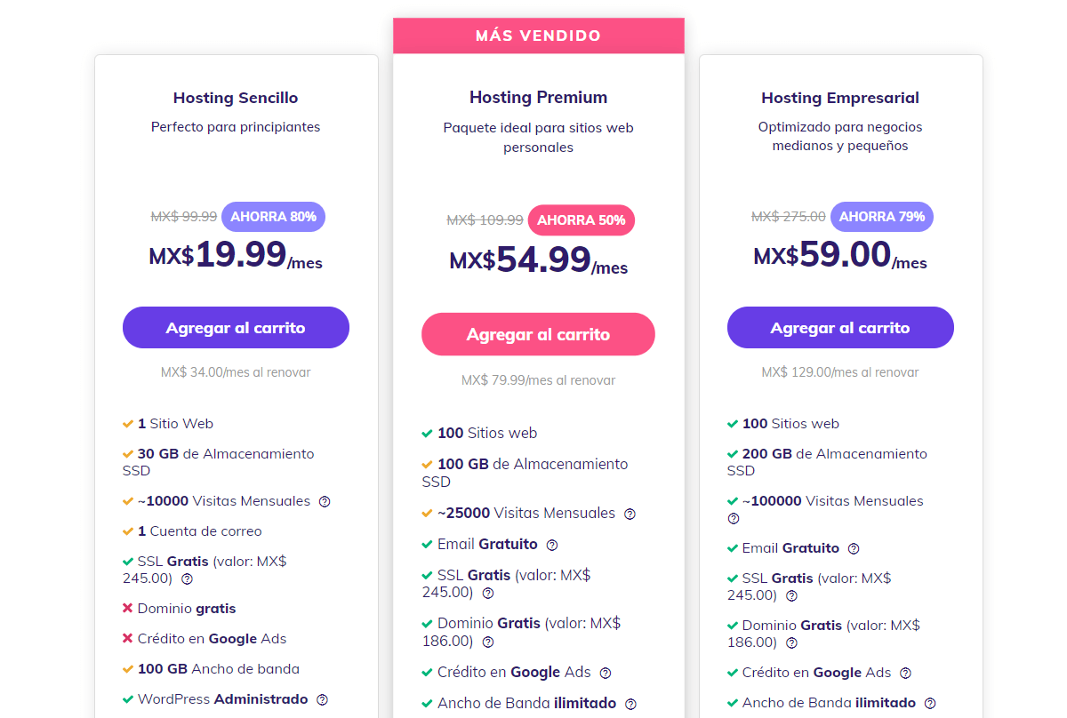 Hostinger share hosting pricing