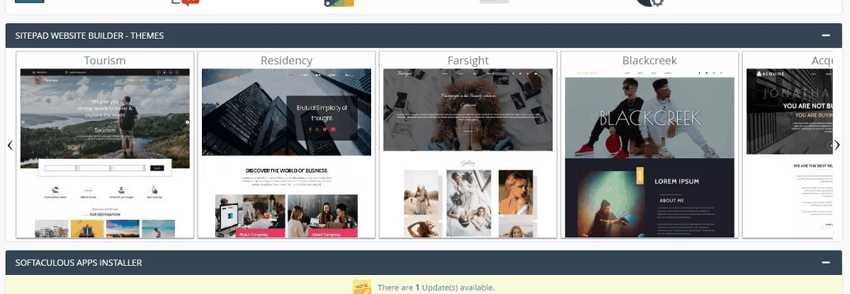 greengeeks integrated sitepad into cpanel