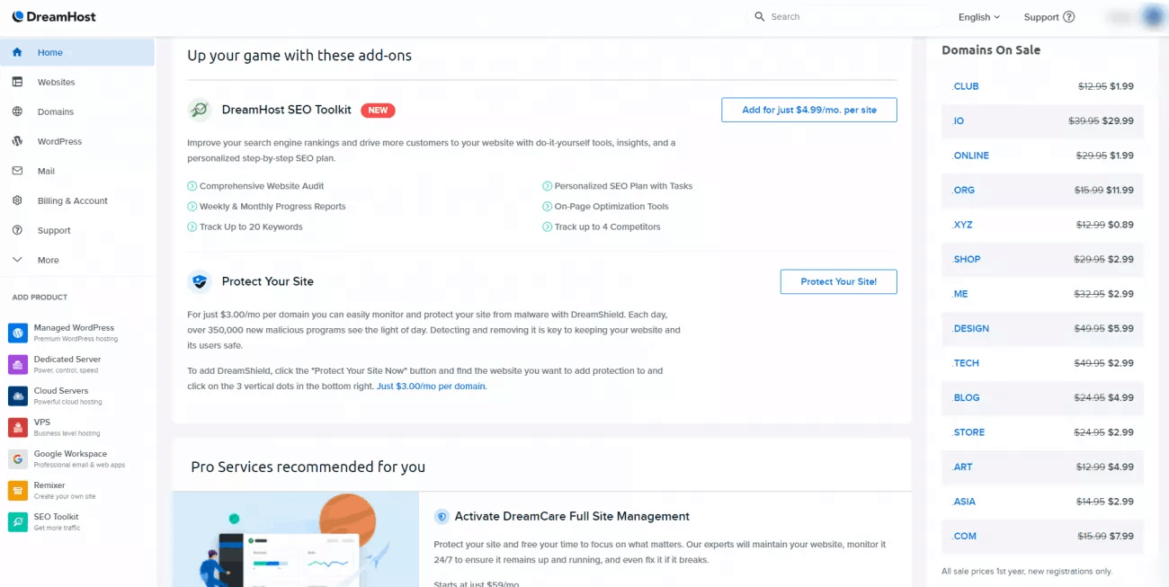 dreamhost panel