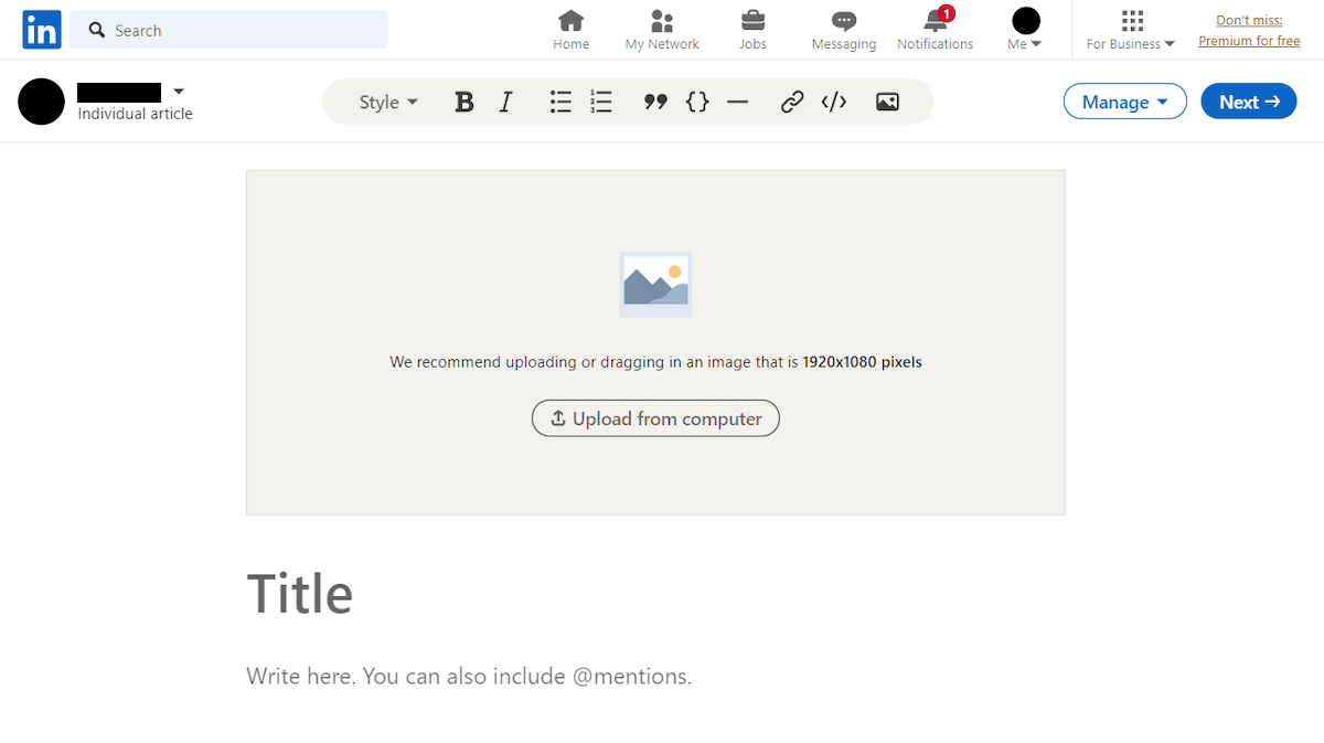 linkedin blogging platform