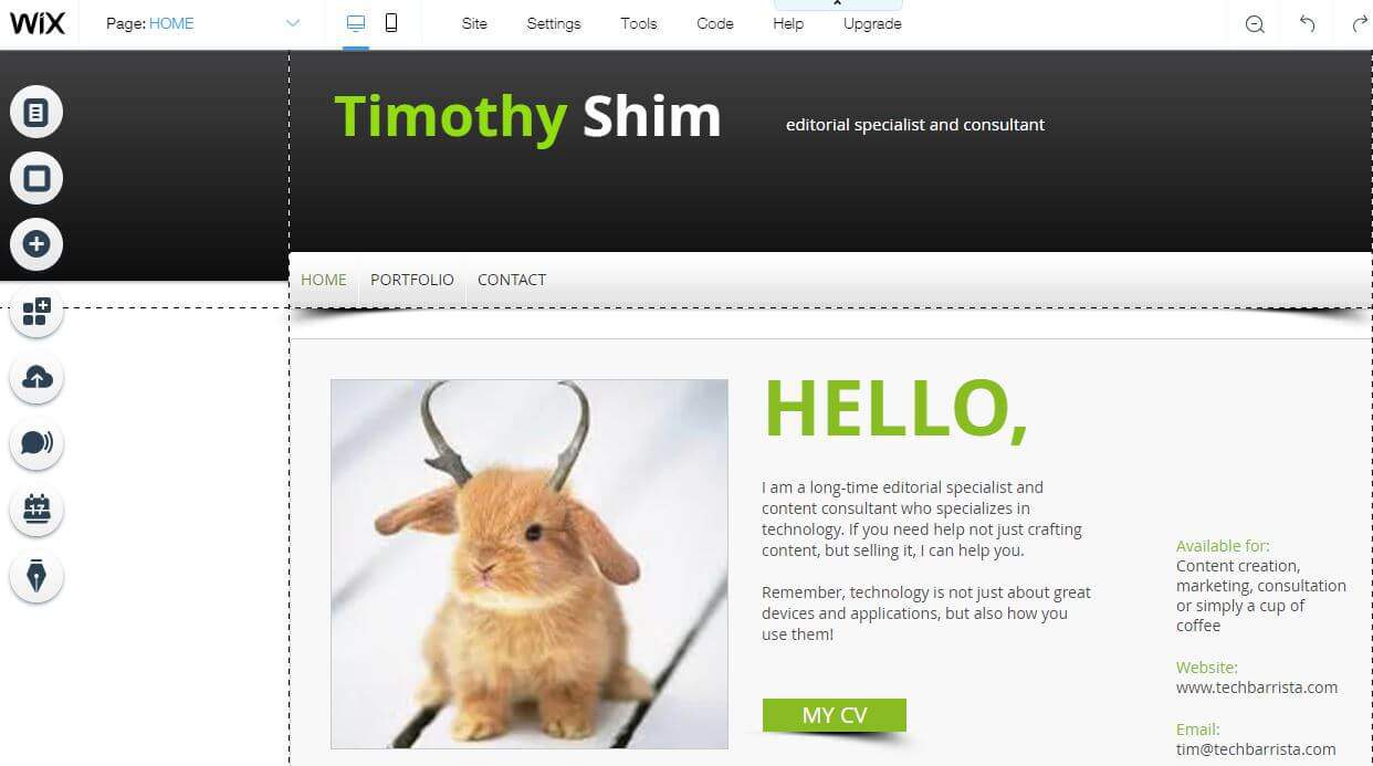 Wix Main Editor