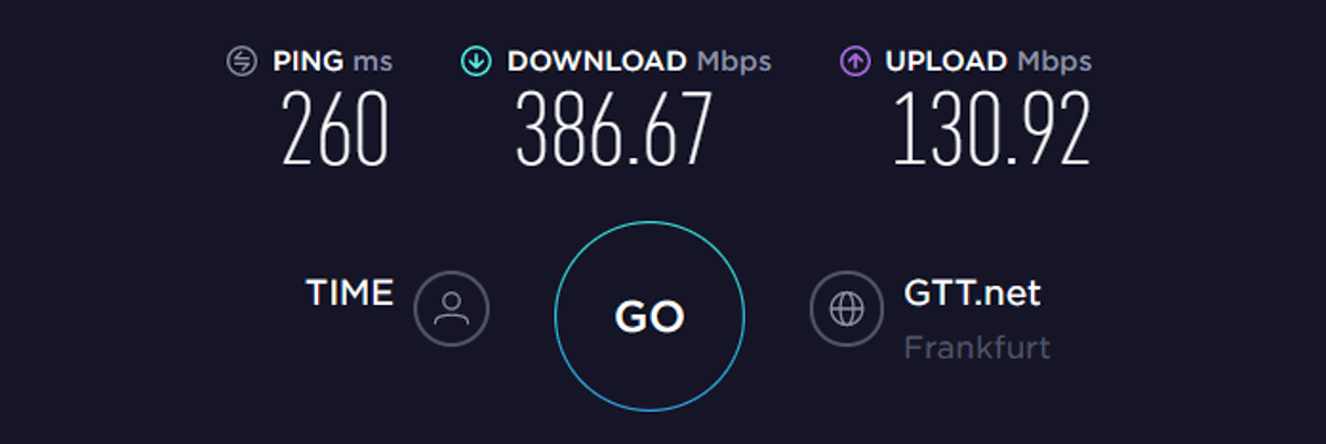 ipvanish speed test EU off