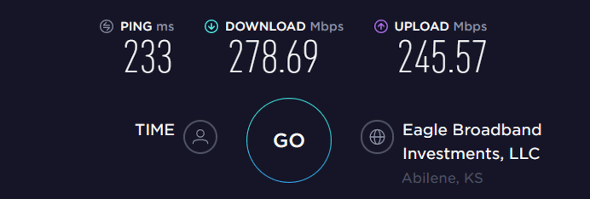 ipvanish speed test US off