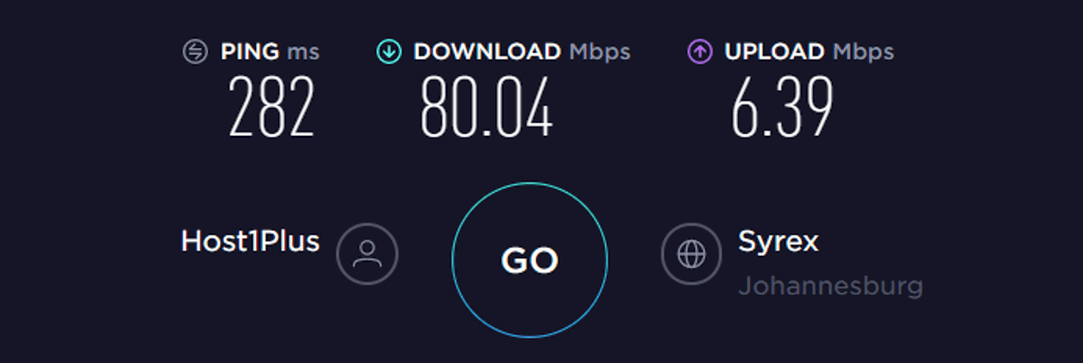 ipvanish speed test africa on