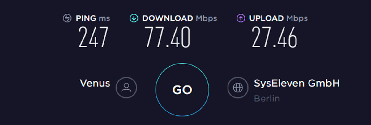 nordvpn speed test EU on