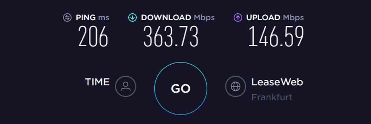protonvpn speed test EU off