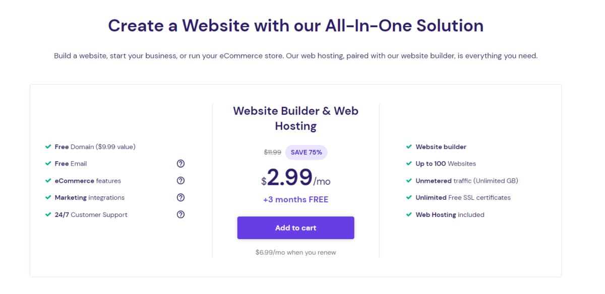 Hostinger website builder plan