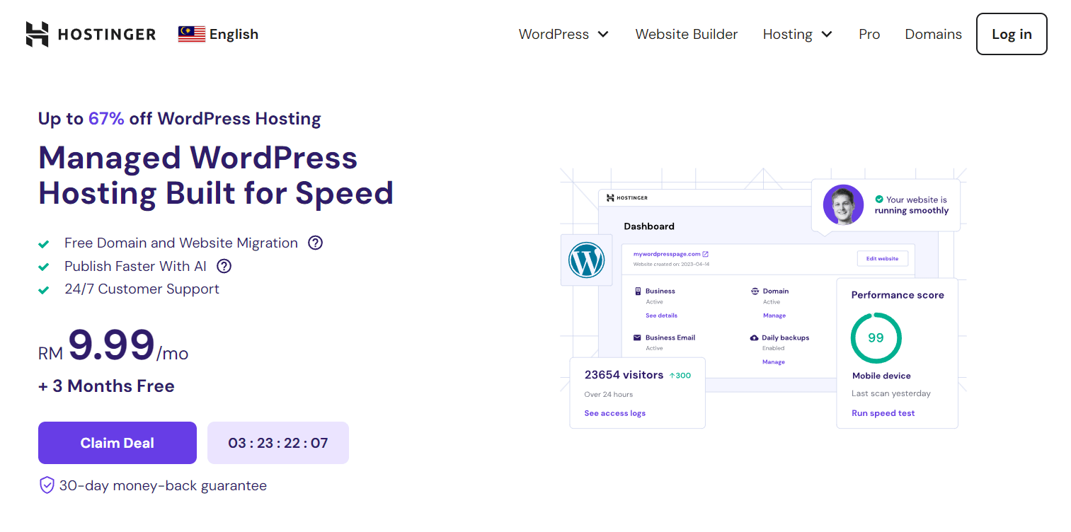 hostinger managed wordpress hosting services