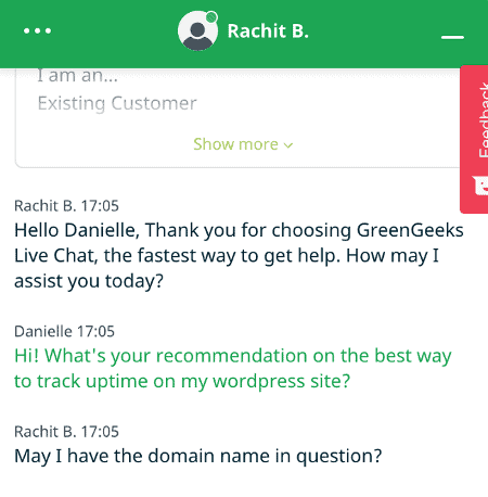 greengeeks live chat response