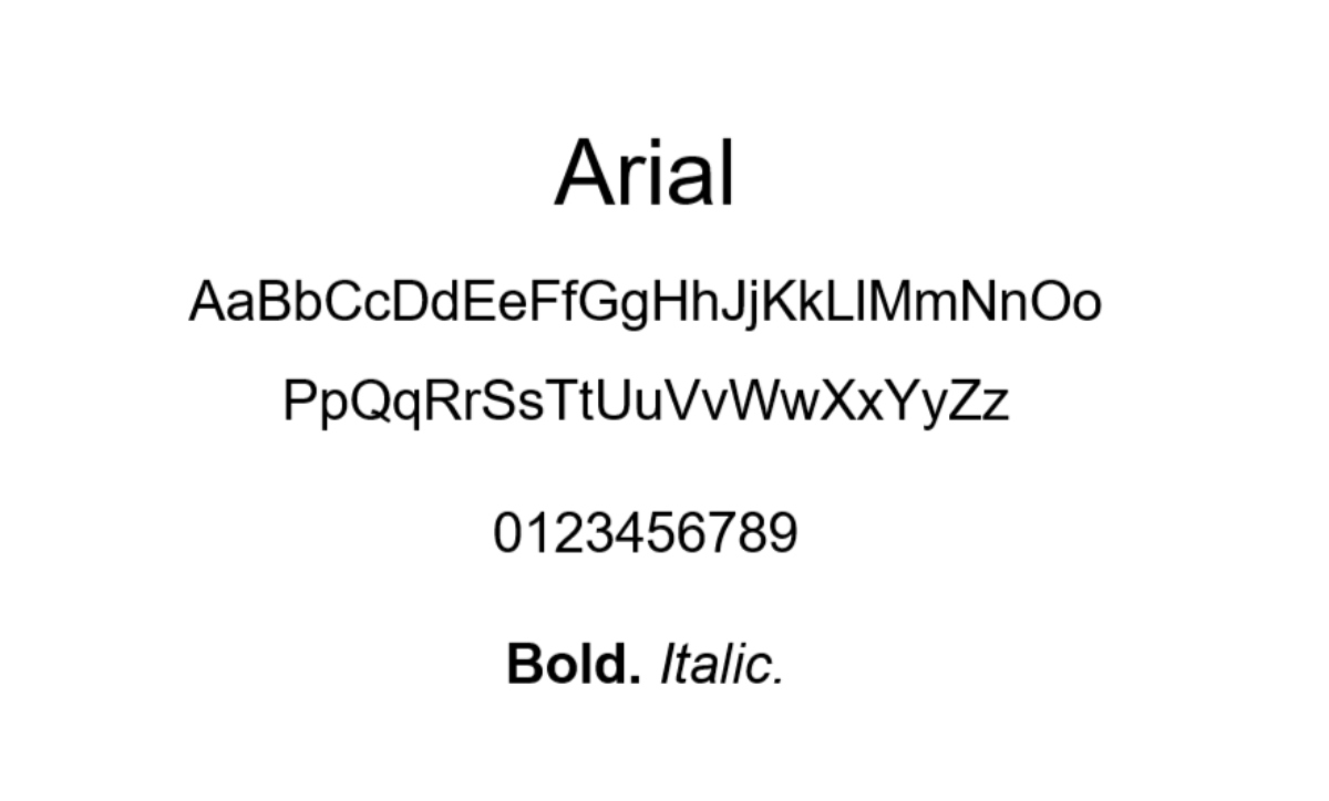 arial font