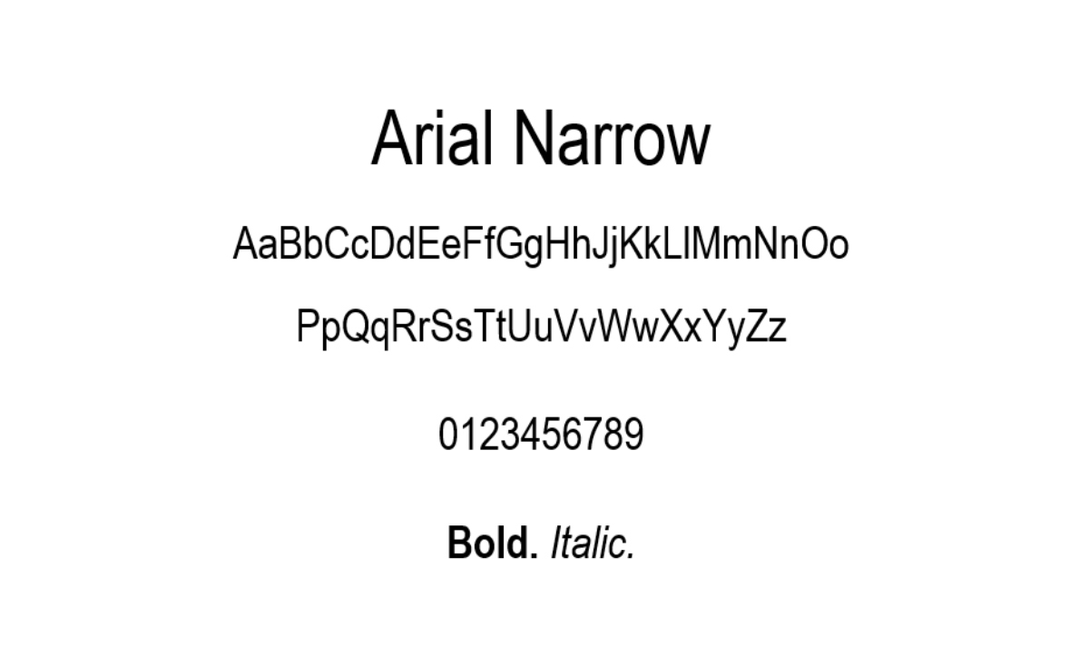 arial narrow font