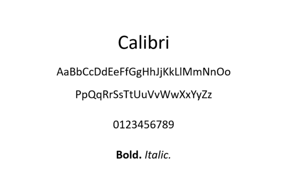 calibri font