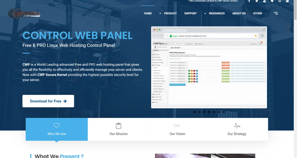 control web panel control panel