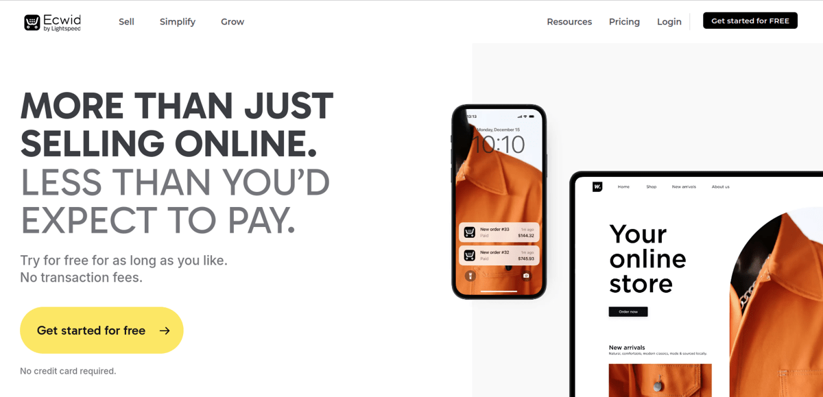 ecwid ecommerce platform